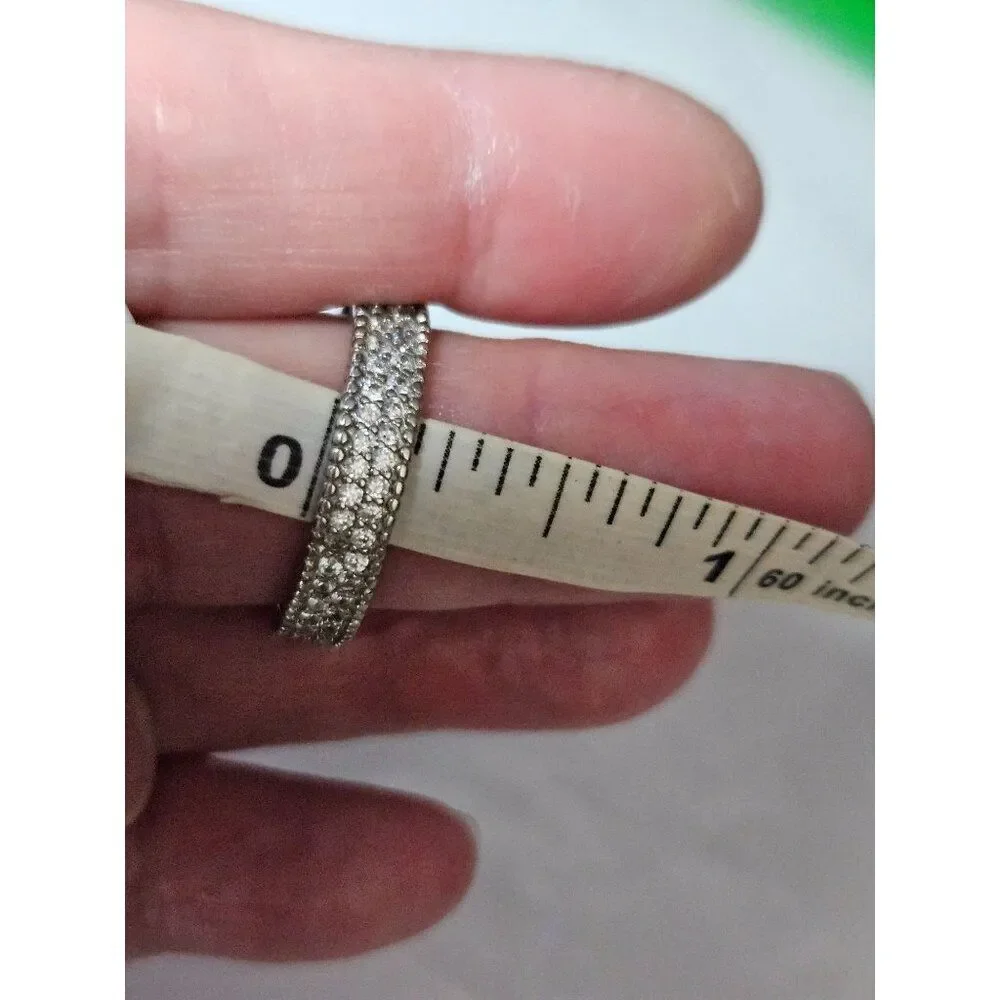 Sterling silver clear cz ring size 8